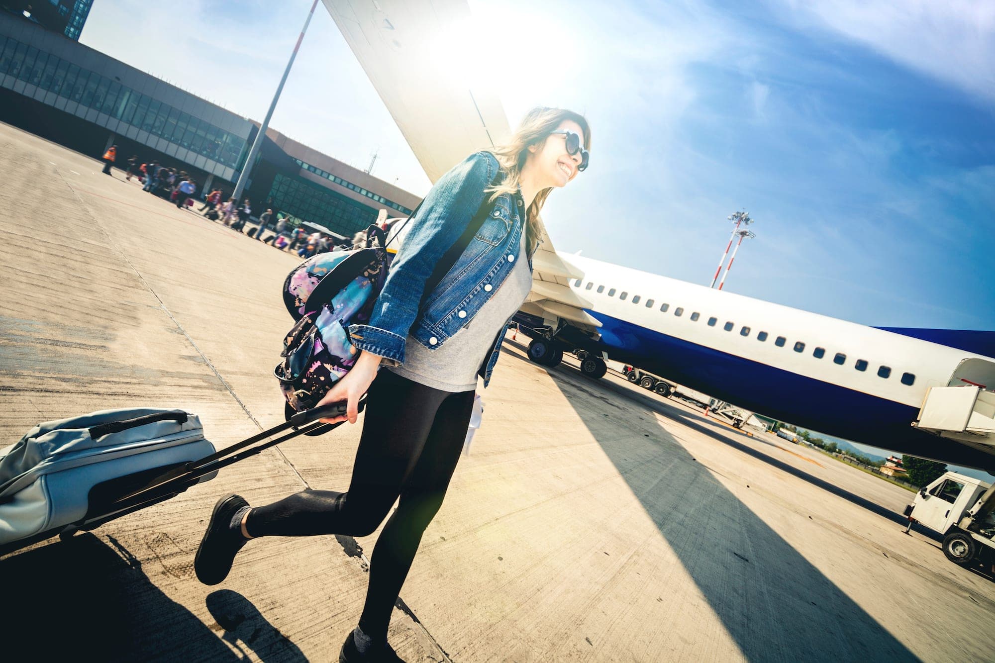 A traveler heading off on a tour — the start of every Passports planning arc
